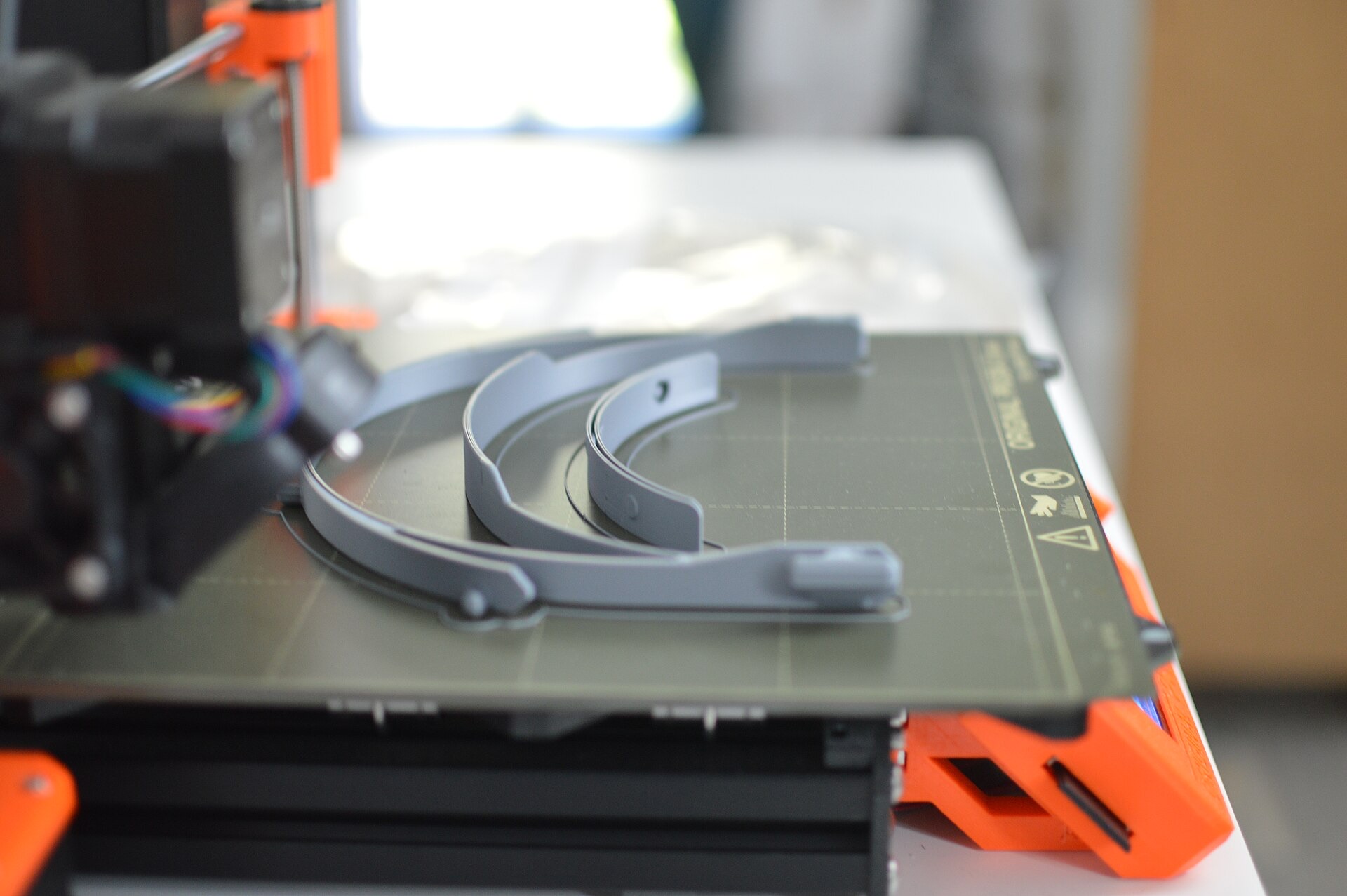 3D-printed face-shield parts at the European Astronaut Centre