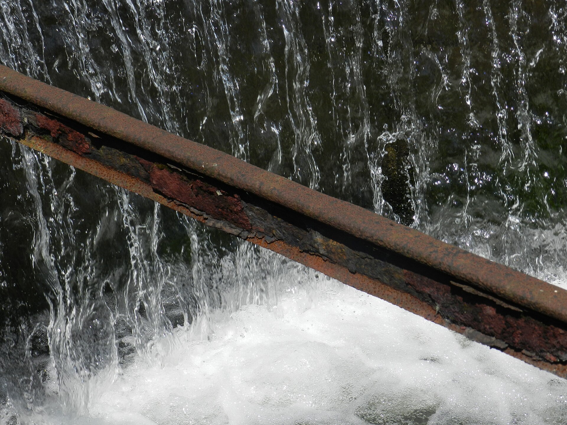 Water falling through the mill system at Cromford
